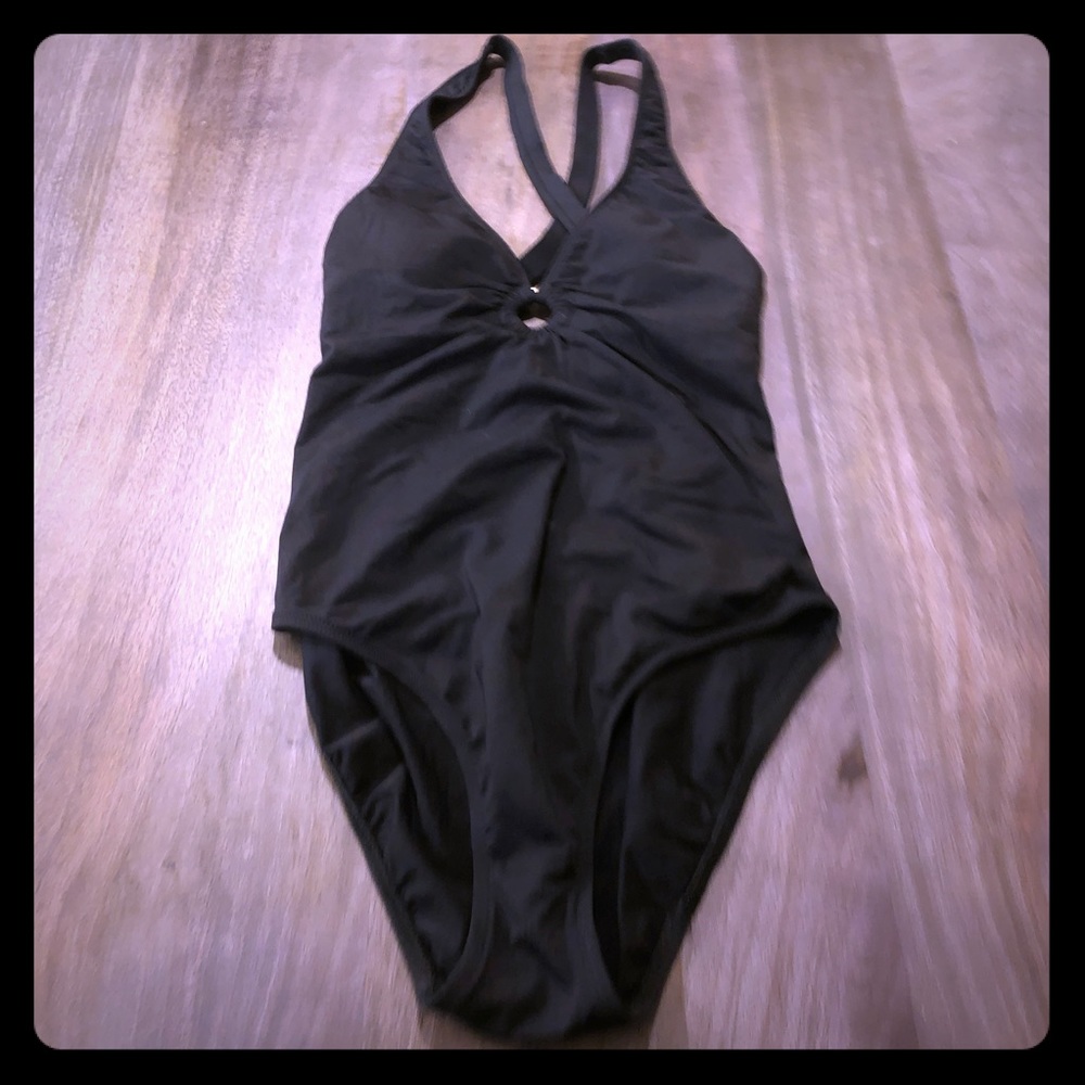 La Blanca one piece with crisscross back